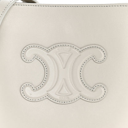 Celine Smooth Calfskin Mini Cuir Triomphe Bucket Bag White 6 of 12