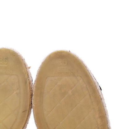 Chanel Lambskin CC Espadrilles 36 Beige Black 6 of 10