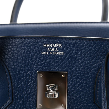 Hermes Taurillon Clemence Birkin 35 Bleu Saphir 6 of 10