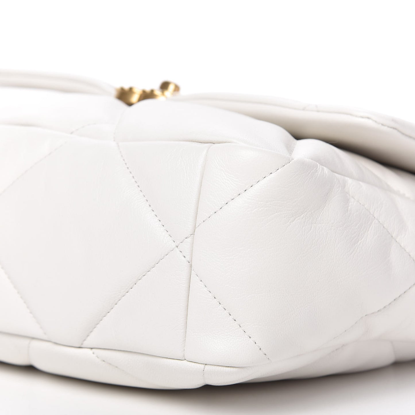 Goatskin Quilted Large Chanel 19 Flap White