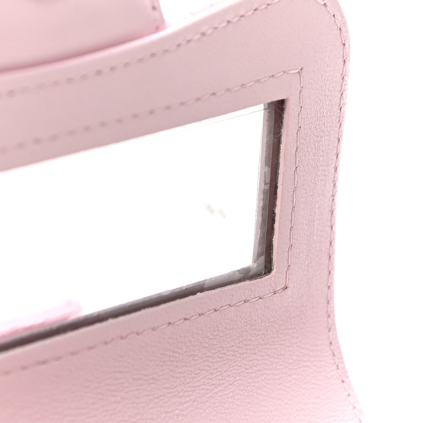 Lambskin Quilted Top Handle Clutch With Chain Light Pink