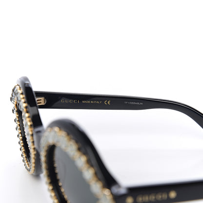 Gucci Acetate Crystal Studded Cat Eye Sunglasses GG0045/S Black 6 of 8
