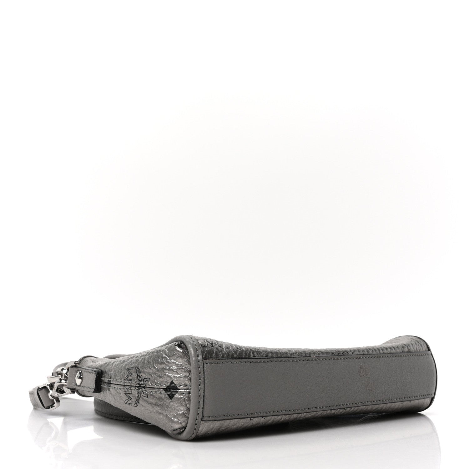 MCM Metallic Visetos Crossbody Bag Silver 4 of 10