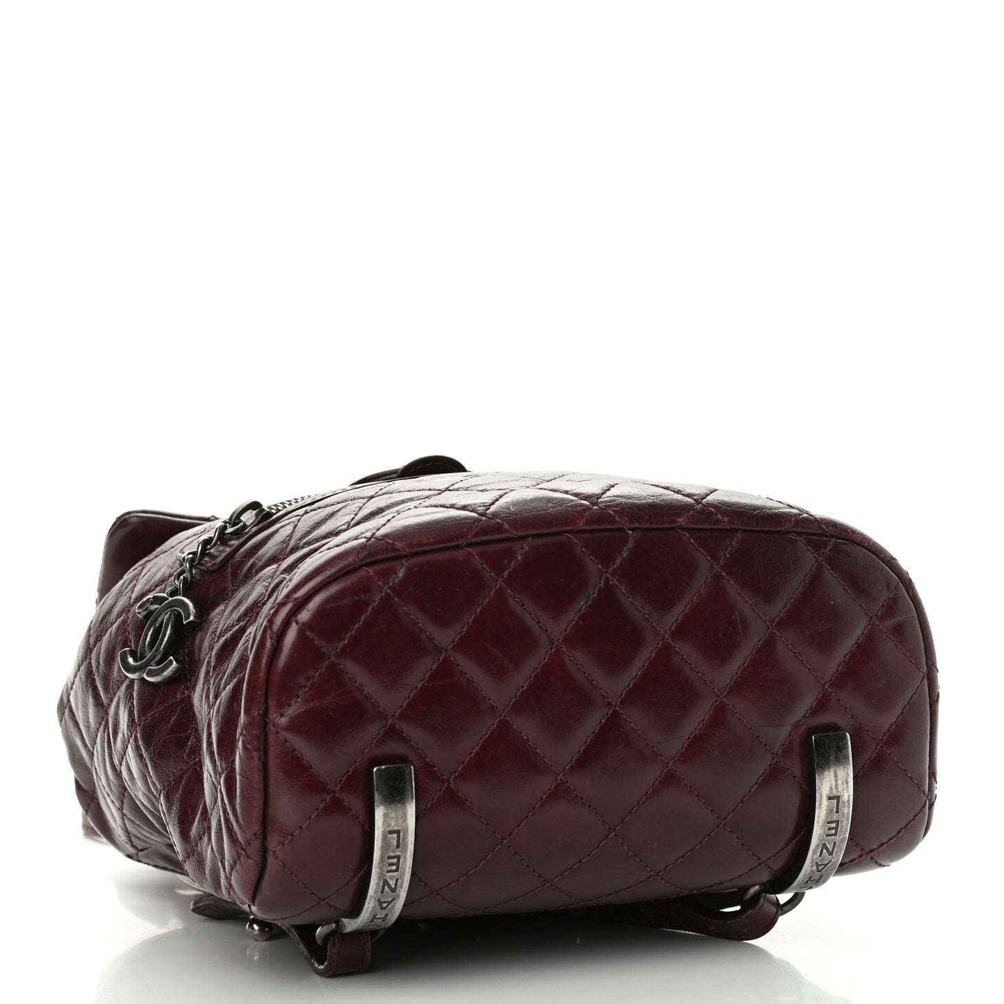Glazed Calfskin Quilted Small Salzburg Backpack Burgundy