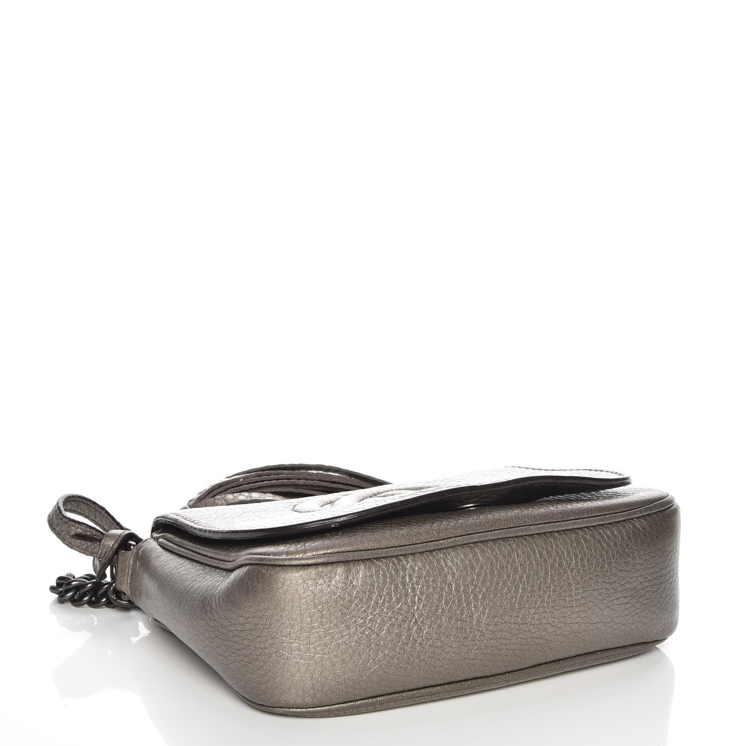 Gucci Metallic Pebbled Calfskin Small Soho Flap Crossbody Sasso 4 of 7