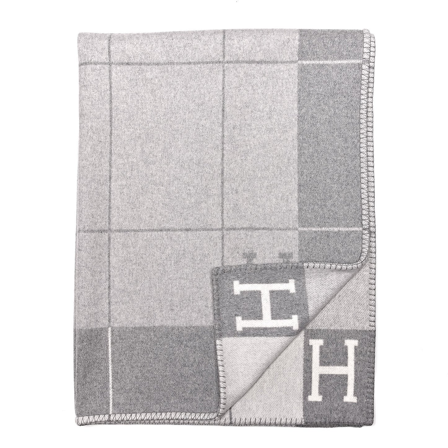 Wool Cashmere Avalon III Blanket Ecru Gris Clair
