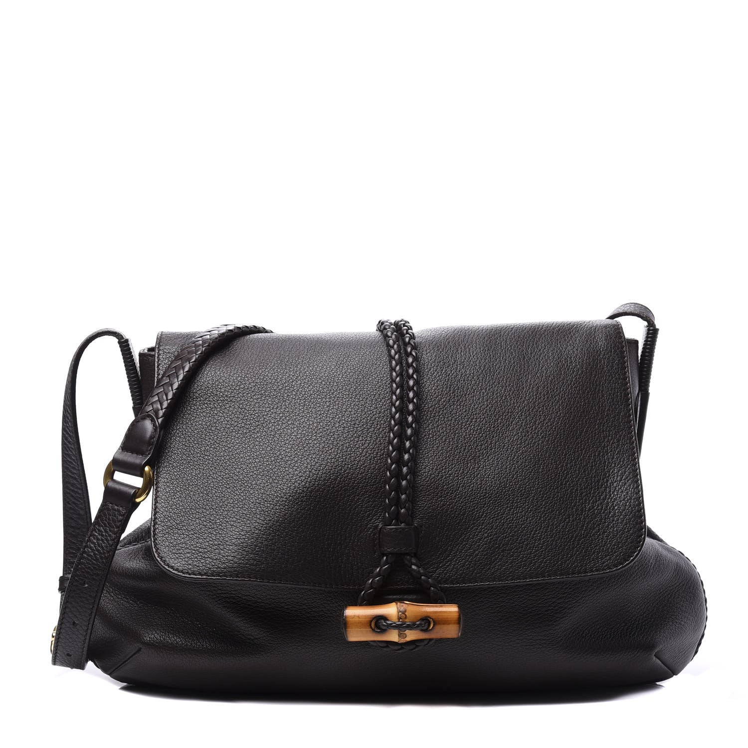 Gucci Deerskin Hip Bamboo Messenger Bag Dark Cocoa 1 of 12