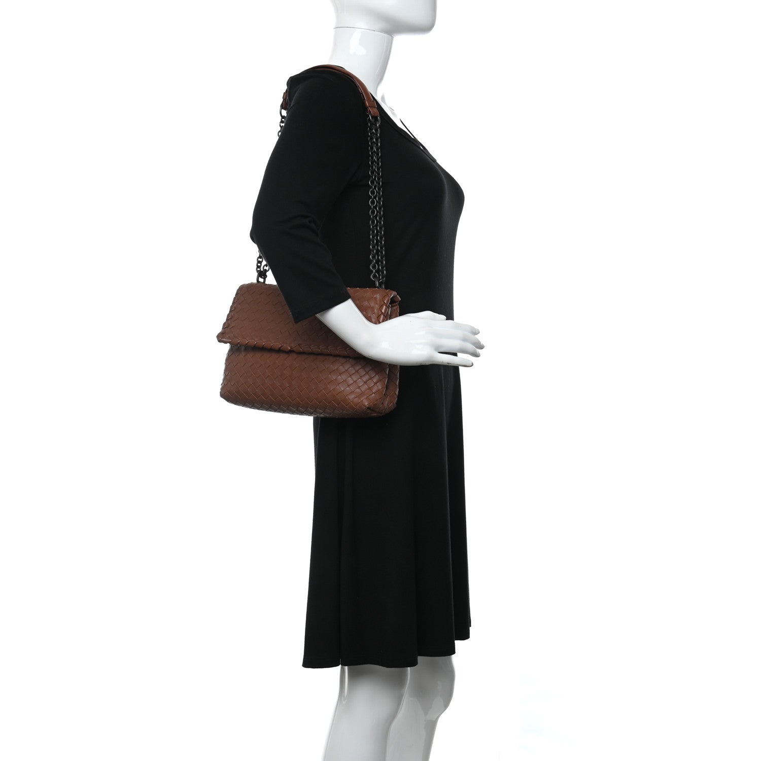Bottega Veneta Nappa Intrecciato Olimpia Shoulder Bag Noce 3 of 16