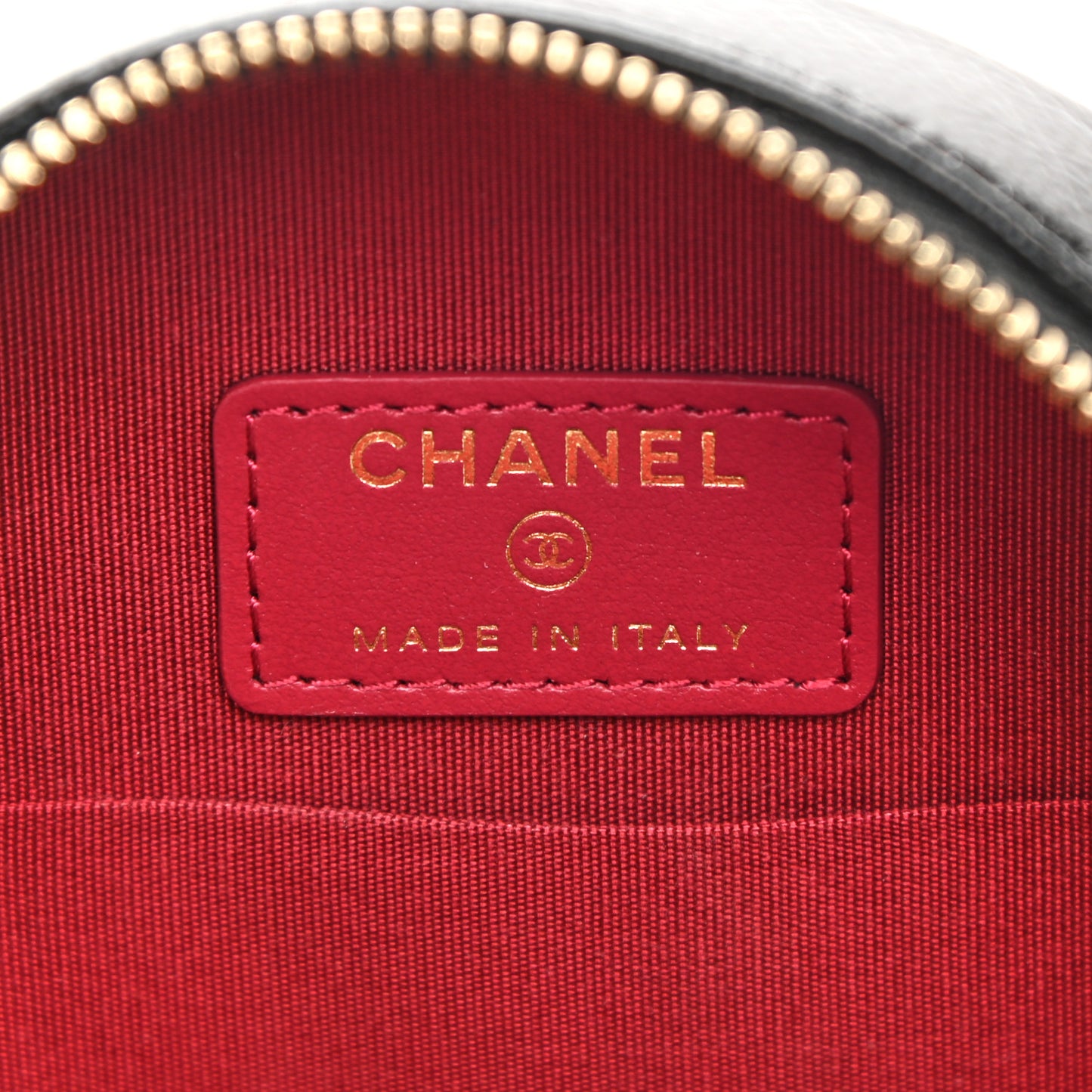 Shiny Crumpled Calfskin Quilted Chanel 19 Round Clutch With Chain Black