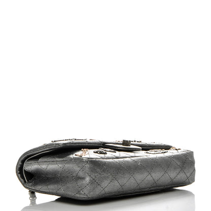 Chanel Metallic Calfskin Quilted Lucky Charms 2.55 Reissue 225 Flap Dark Silver 5 of 7