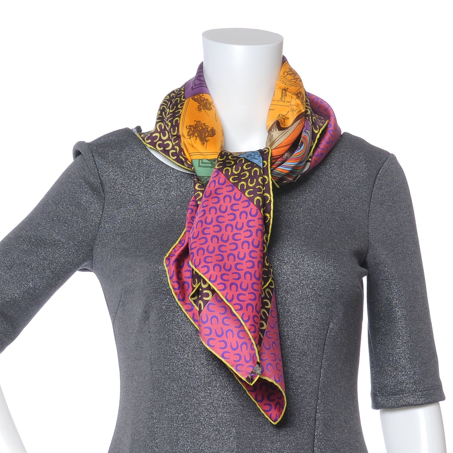 Hermes Silk A Cheval Sur Mon Carre Scarf 90 4 of 8