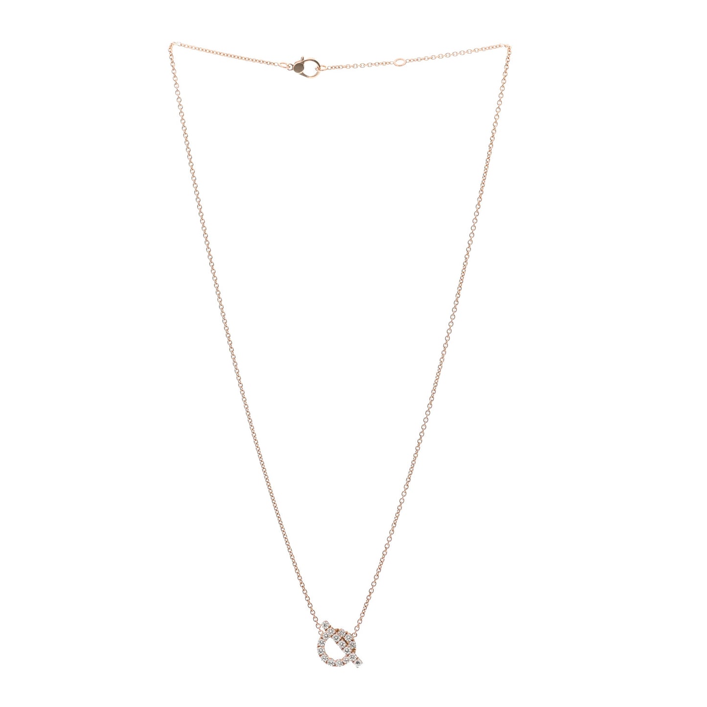 18K Rose Gold Diamond Finesse Pendant Necklace