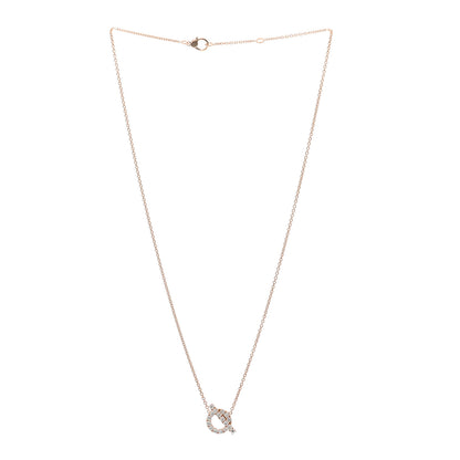 Hermes 18K Rose Gold Diamond Finesse Pendant Necklace 3 of 5