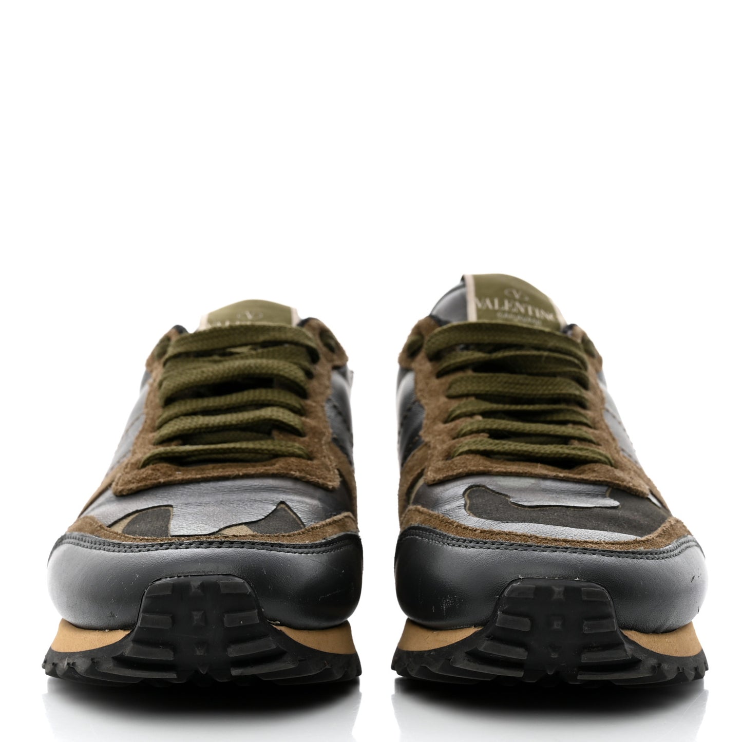 Nappa Suede Camouflage Womens Rockrunner Sneakers 37.5 Kaki Platine