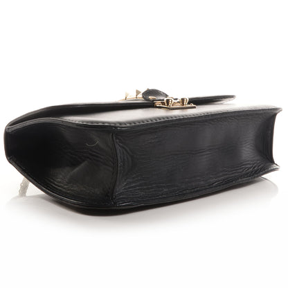 Valentino Garavani Vitello Medium Glam Lock Rockstud Flap Black 4 of 8