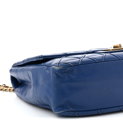 Chanel Calfskin Diamond Debossed Large Cosmos Flap Blue 9 of 11
