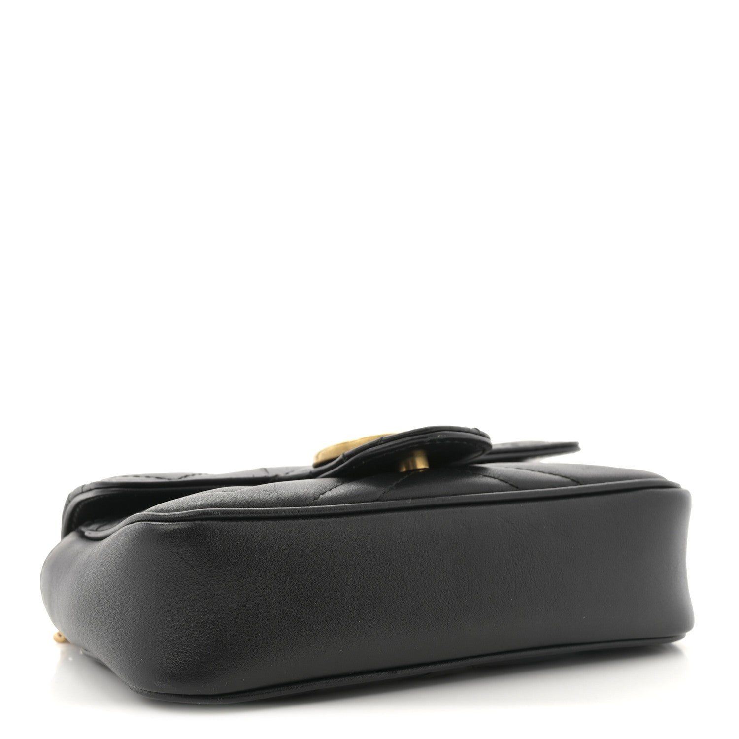 Gucci Calfskin Matelasse Super Mini GG Marmont Shoulder Bag Black 4 of 11