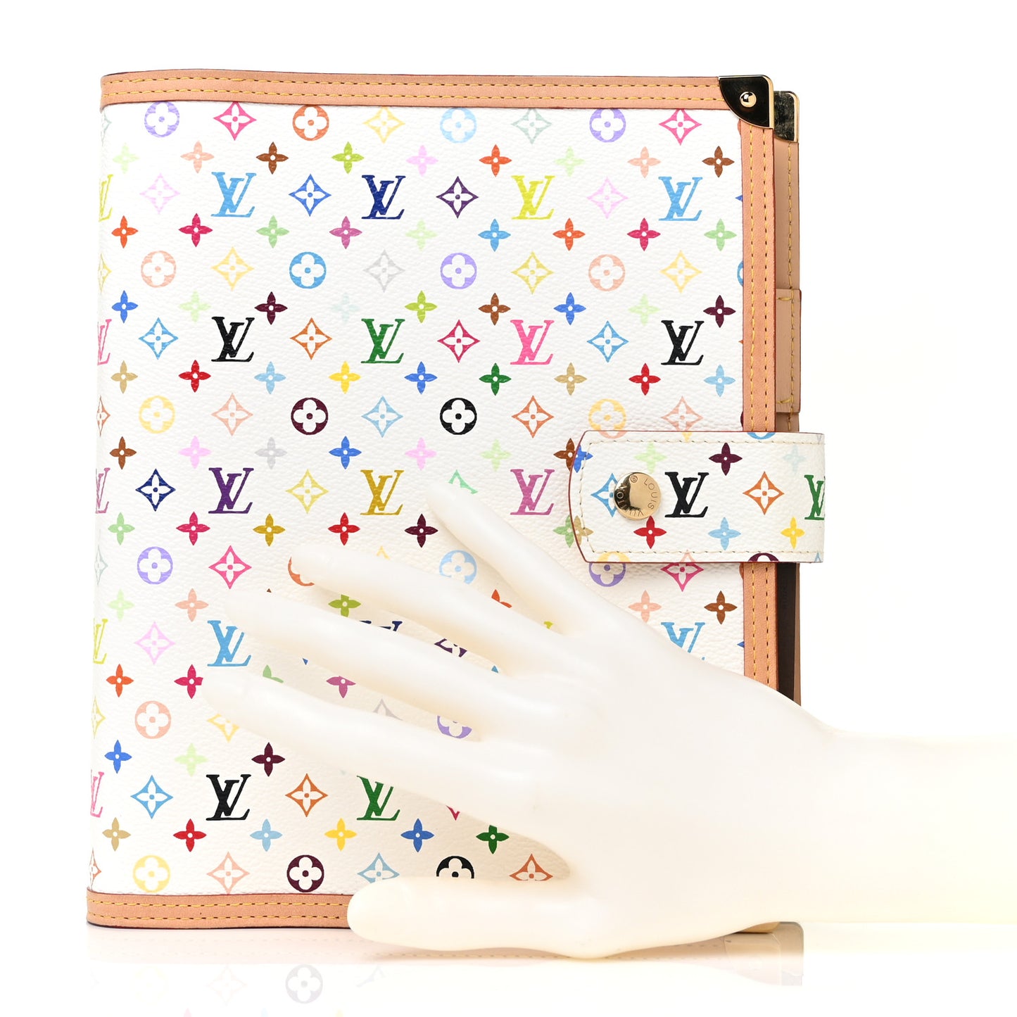 Monogram Multicolor Large Ring Agenda Cover White