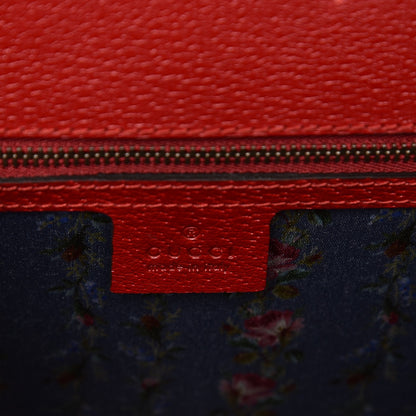 Gucci Calfskin Bamboo Web Medium Falena Moth Top Handle Bag Hibiscus Red 6 of 7