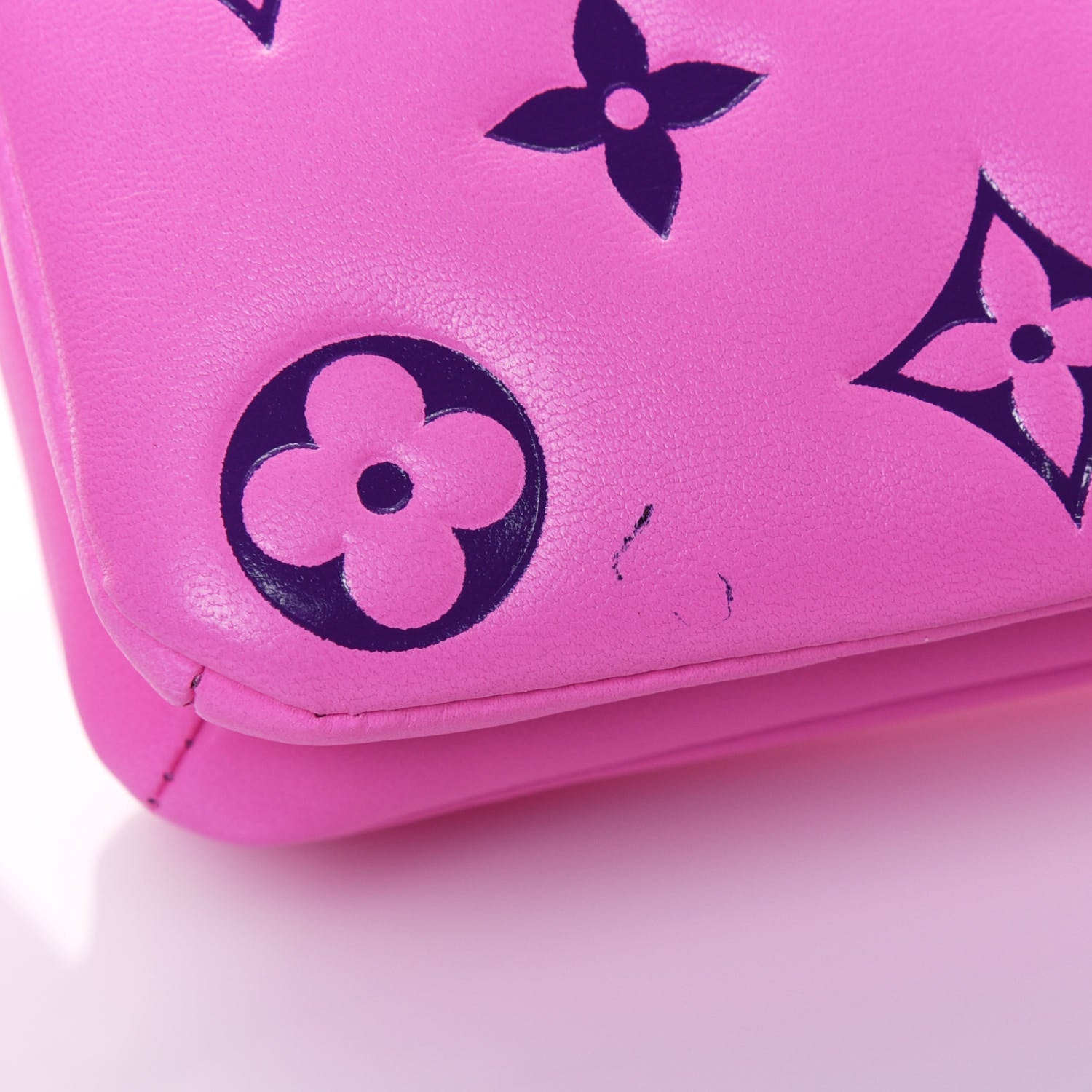Louis Vuitton Lambskin Embossed Monogram Vuittamins Pochette Coussin Rose Violet 9 of 14