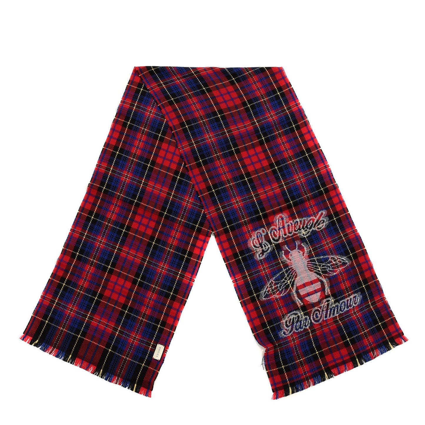 Wool Plaid L'Aveugle Par Amour Scarf Red