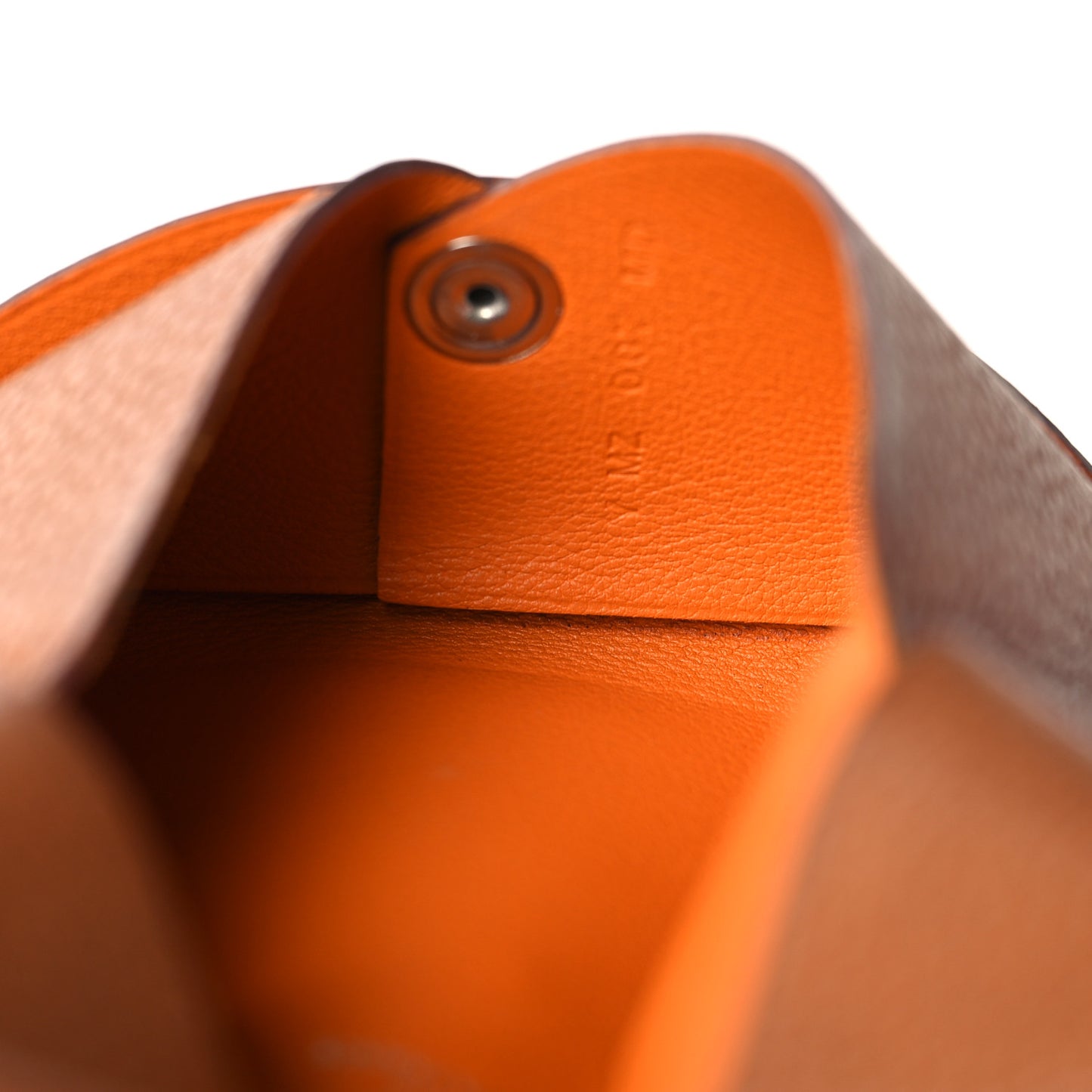 Barenia Verso Calvi Card Case Fauve Orange Poppy