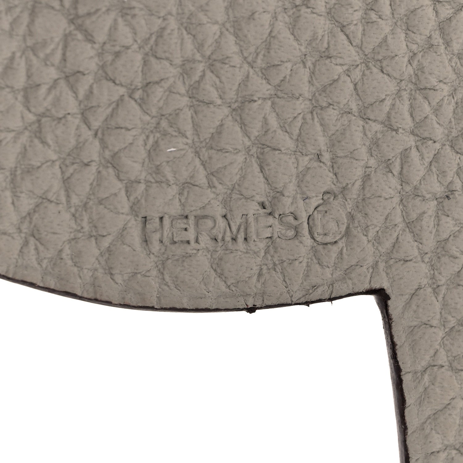 Hermes Epsom Togo Petit H Bag Charm Horse GM Capucine Gris Perle 3 of 4
