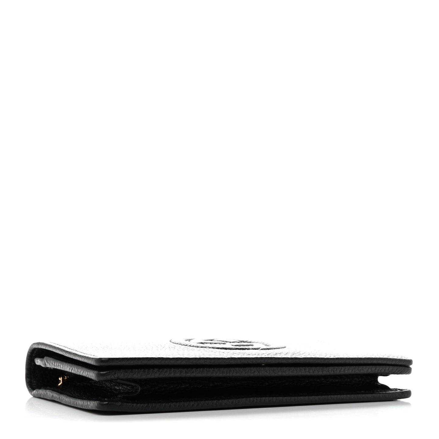 Pebbled Calfskin Soho Wallet On Chain Black