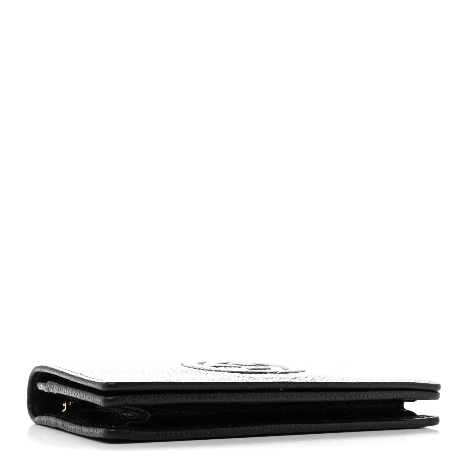 Gucci Pebbled Calfskin Soho Wallet On Chain Black 4 of 12