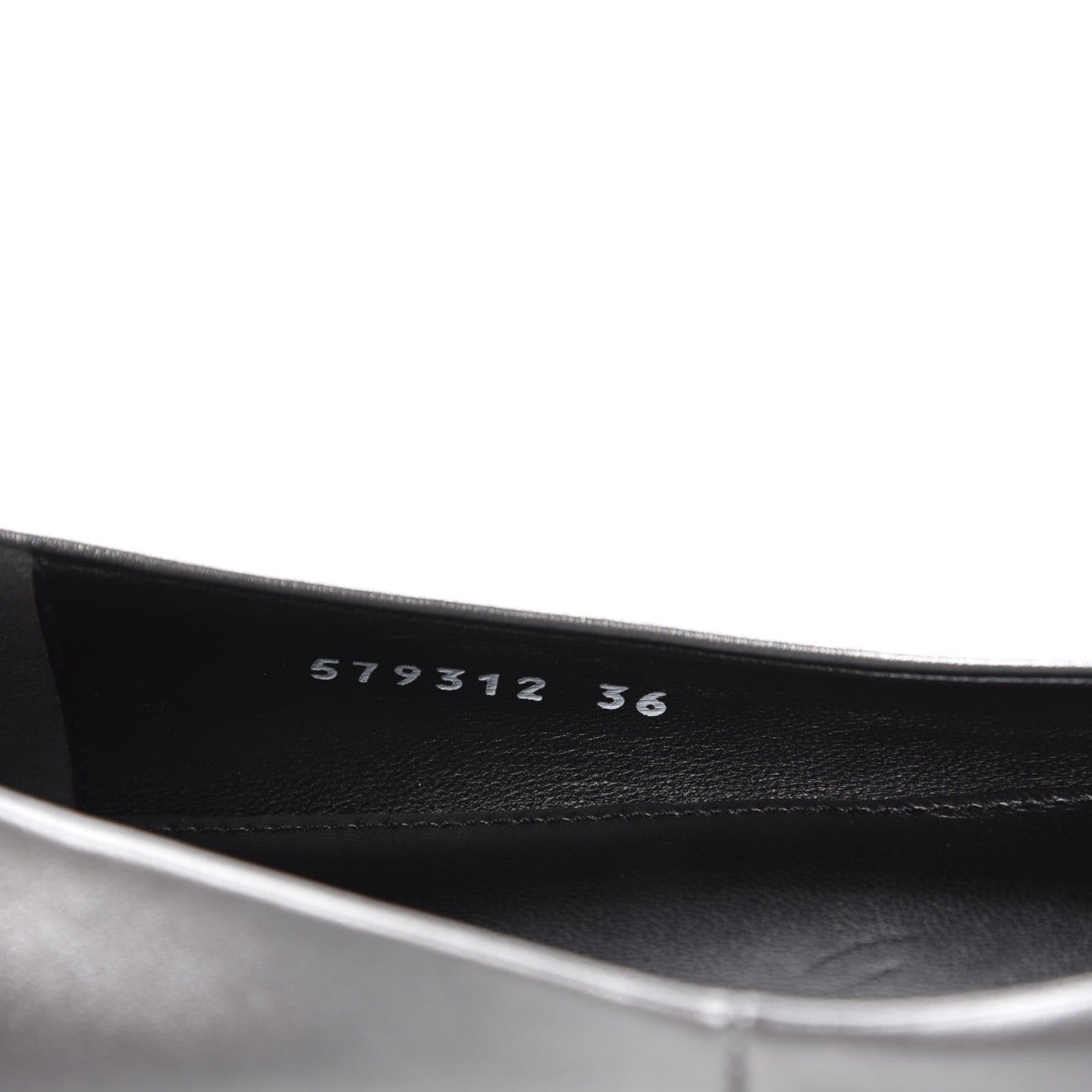 Balenciaga Metallic Calfskin BB Knife Pointy Toe Ballerina Flats 36 Silver Hardware 8 of 10
