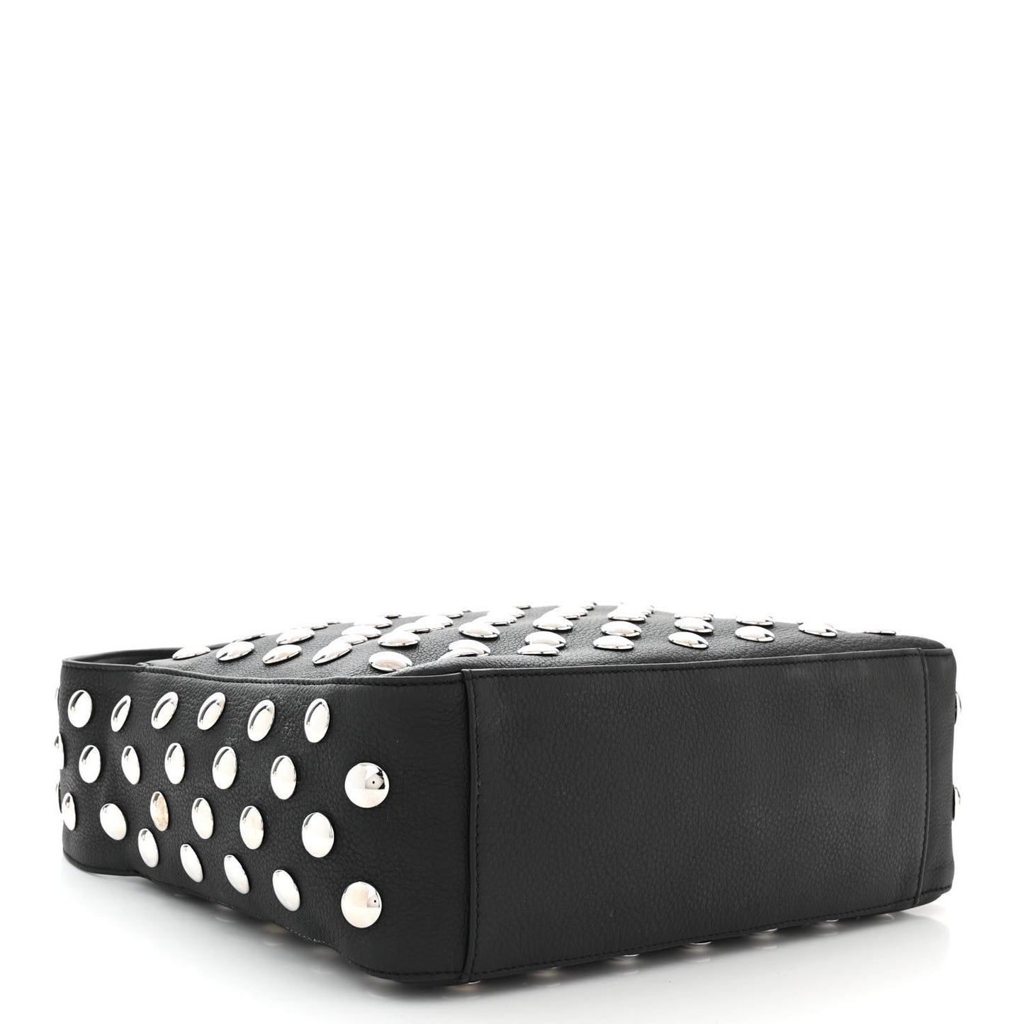 Pebbled Sport Calfskin Studded Elena Black