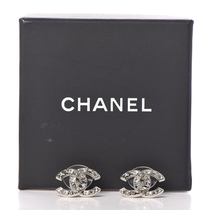 Chanel Baguette Crystal CC Earrings Silver 5 of 5