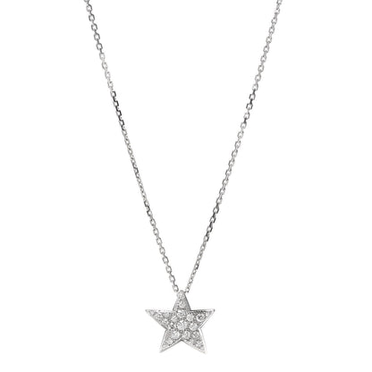 Chanel 18K White Gold Diamond Large Comete Geode Pendant Necklace 1 of 6