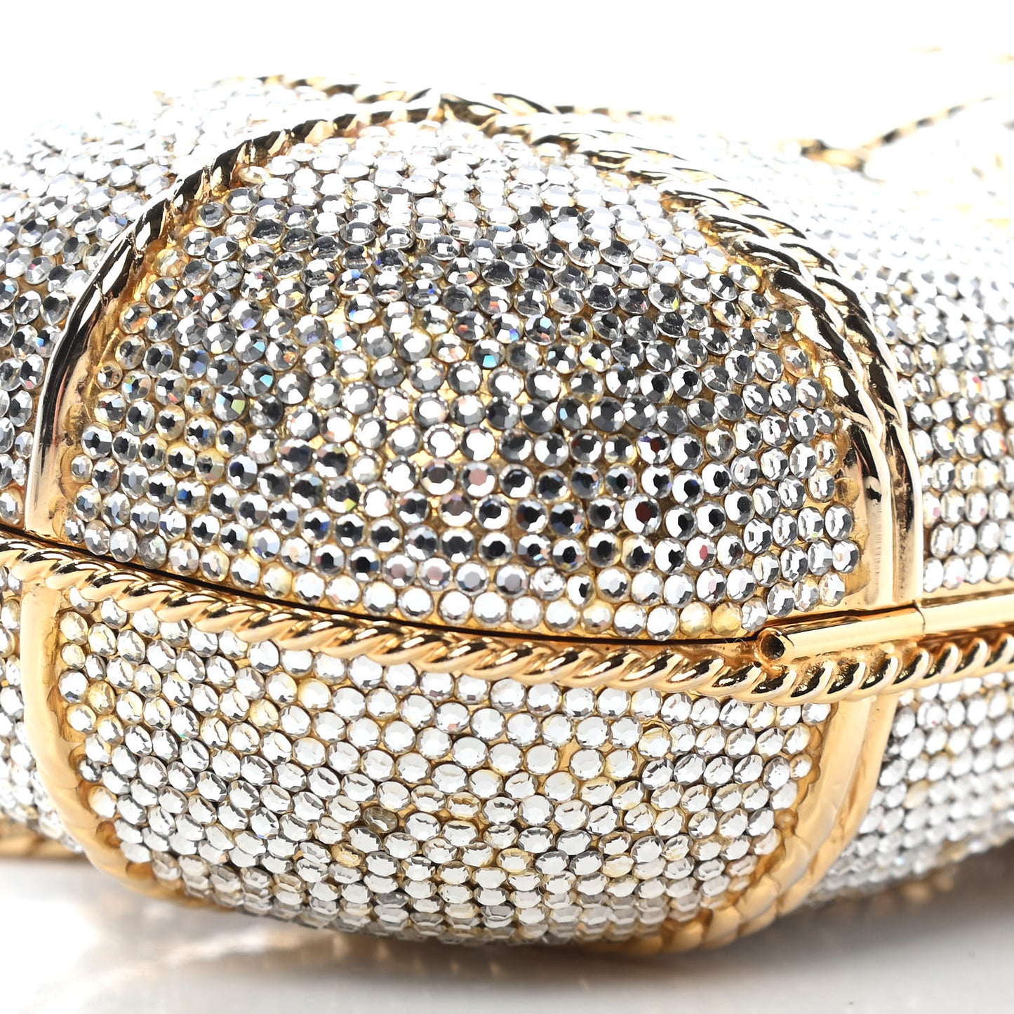 Swarovski Crystal Minaudiere Clutch Gold Silver