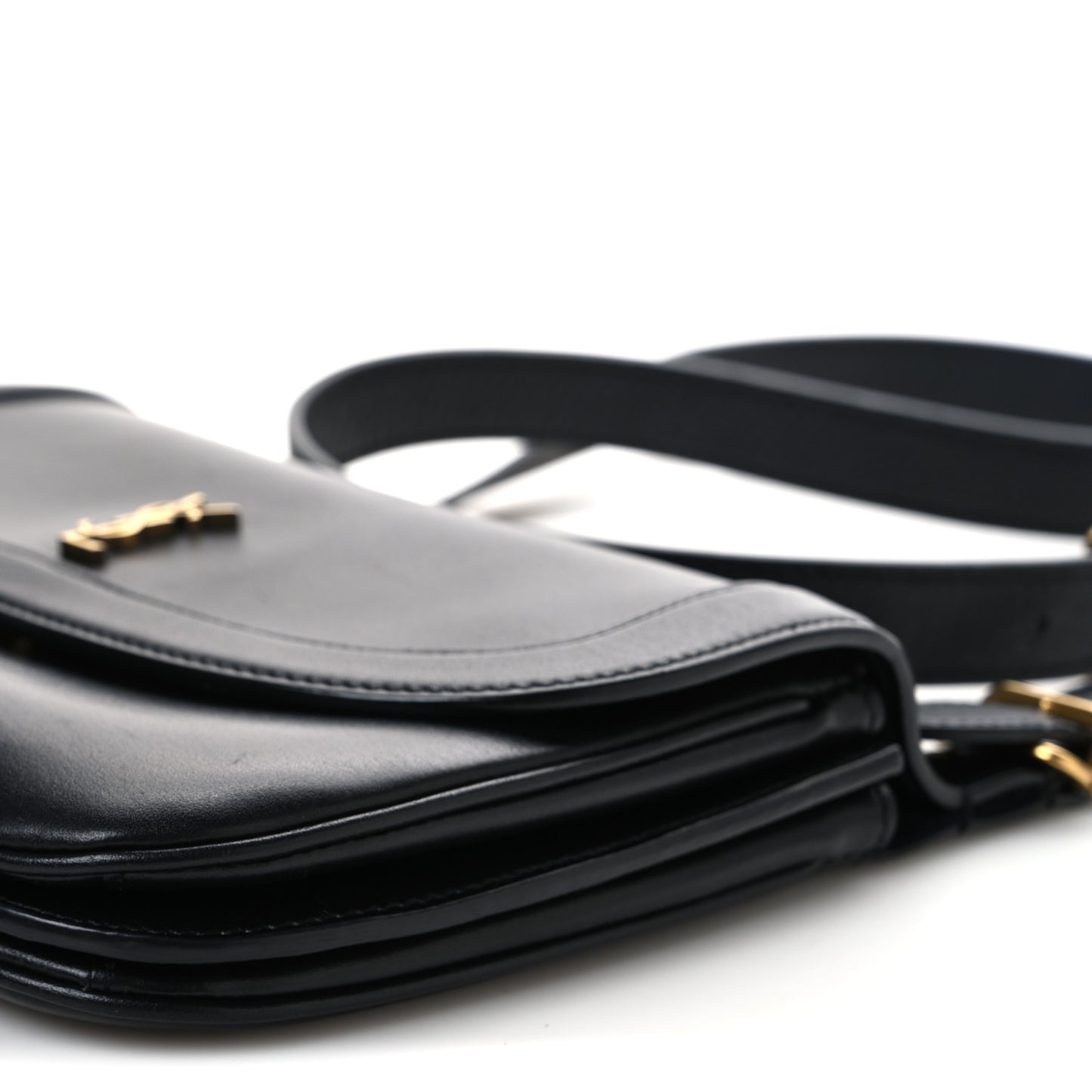 Smooth Calfskin Medium Charlie Shoulder Bag Black