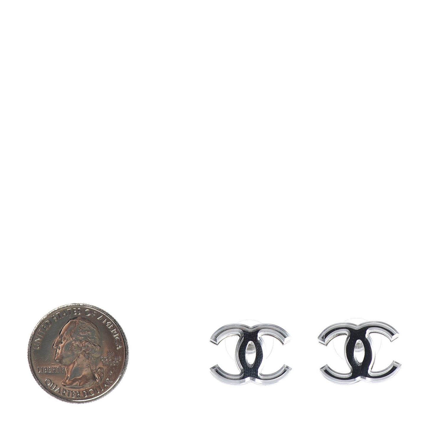 Resin CC Earrings Silver