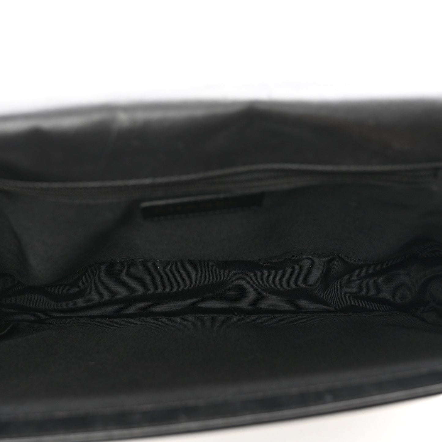Glazed Calfskin Large Boy Flap Black