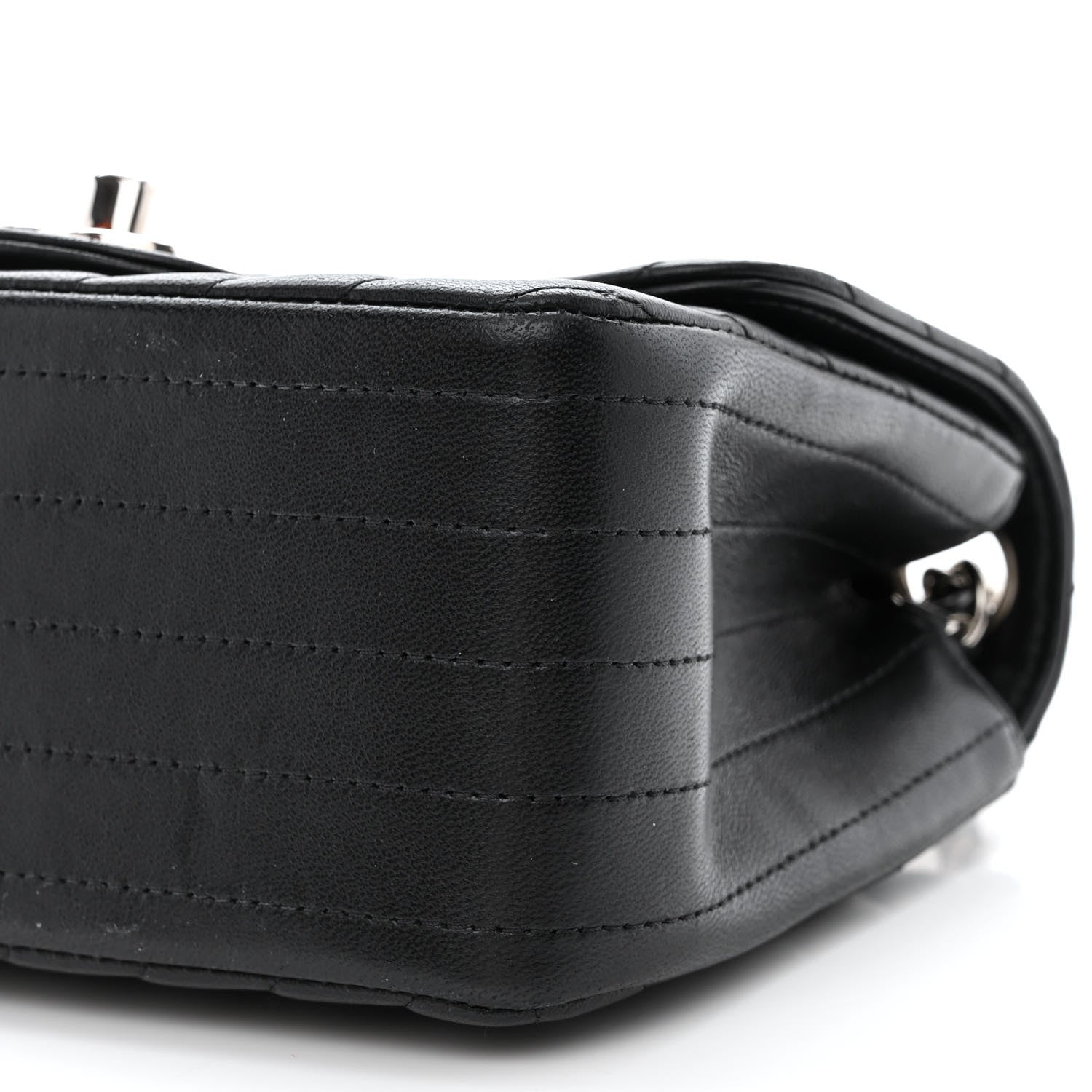 Chanel Lambskin Chevron Quilted Mini Square Flap Black 10 of 11