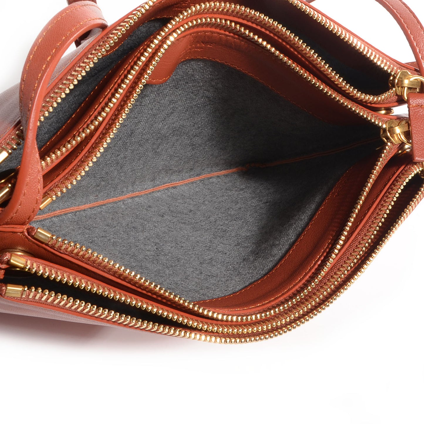 Lambskin Large Trio Crossbody Bag Brick