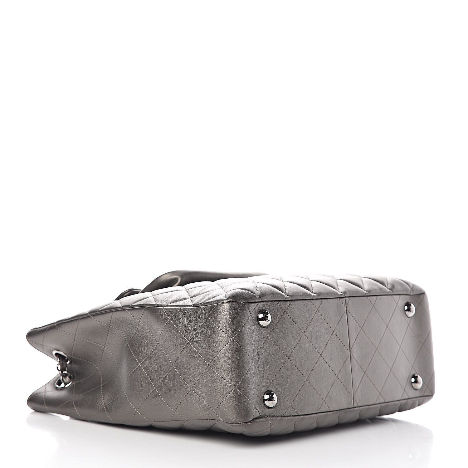 Chanel Metallic Calfskin Quilted Flap Tote Dark Silver 4 of 18