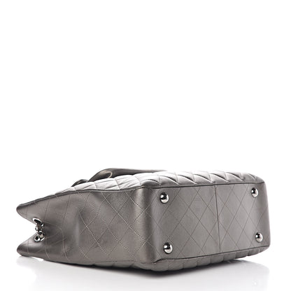 Chanel Metallic Calfskin Quilted Flap Tote Dark Silver 4 of 18