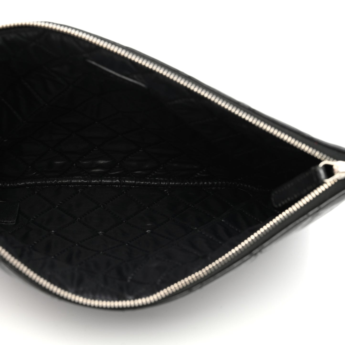 Lambskin Quilted Medium Cosmetic Case Black