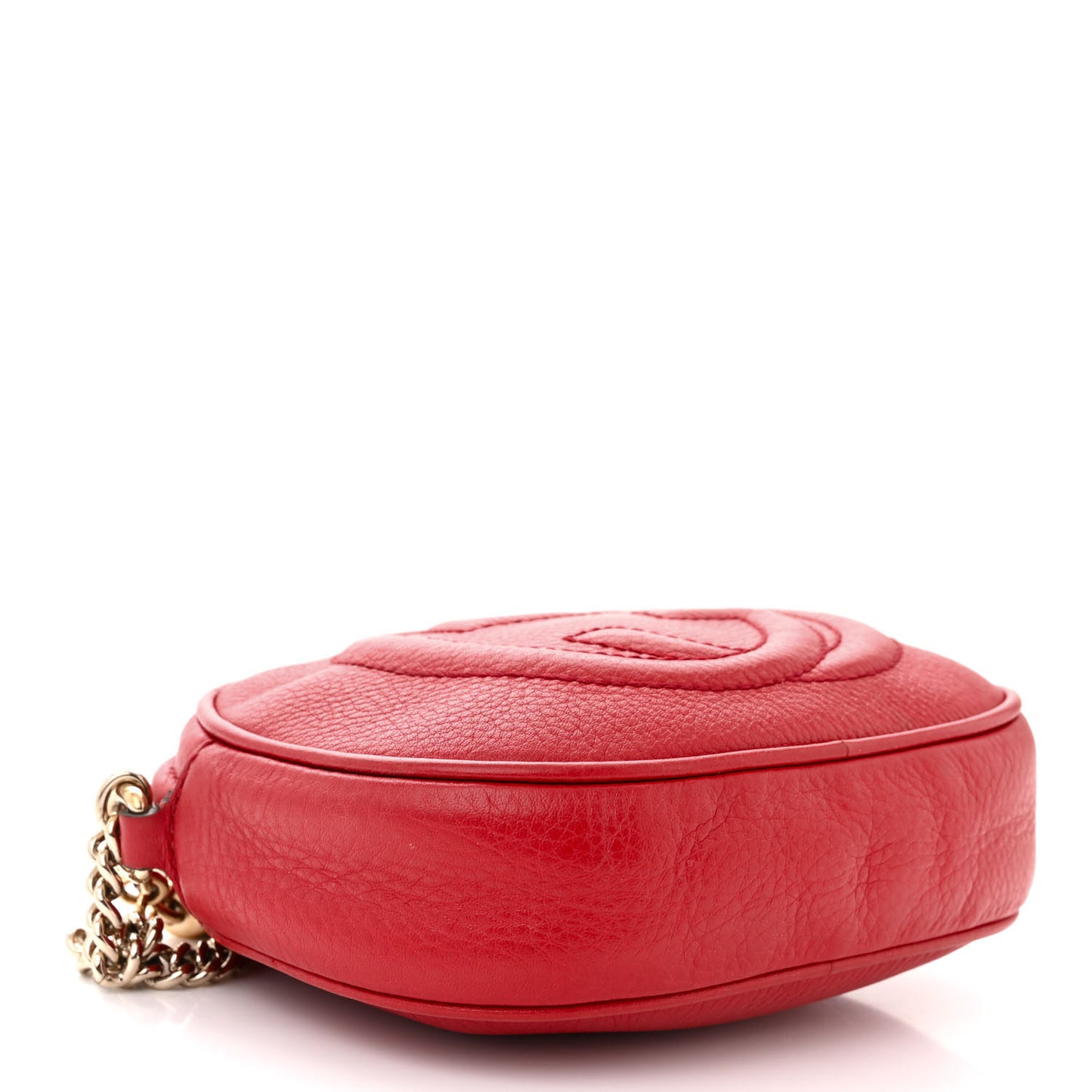 Pebbled Calfskin Mini Soho Chain Bag Tabasco Red