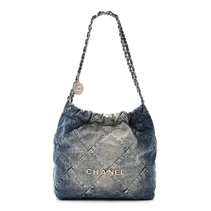 Chanel Denim Quilted Small Chanel 22 Blue 1 of 11