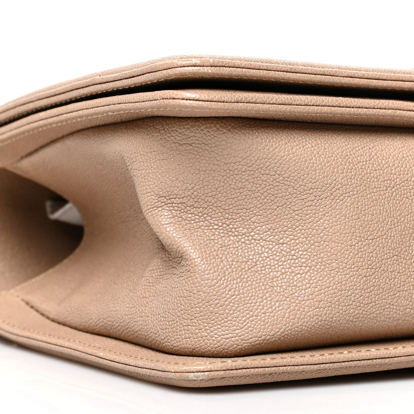Caviar Quilted Medium Boy Flap Beige