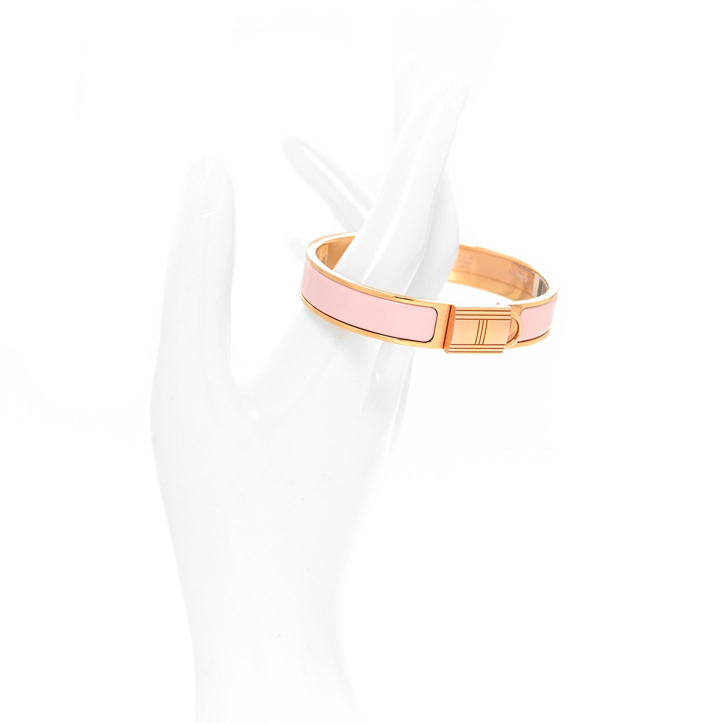 Enamel Narrow Clic Cadenas Bracelet PM Rose Dragee
