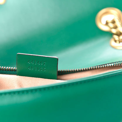 Gucci Calfskin Matelasse Small GG Marmont Shoulder Bag Emerald Green 9 of 10