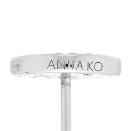 Anita Ko 18K White Gold Diamond Flat Disc Stud Earrings 4 of 5