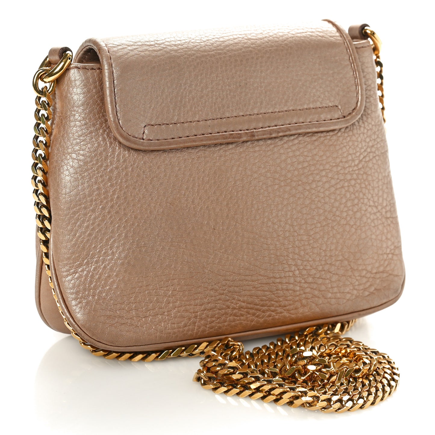 Pebbled Calfskin Small 1973 Chain Shoulder Bag Champagne