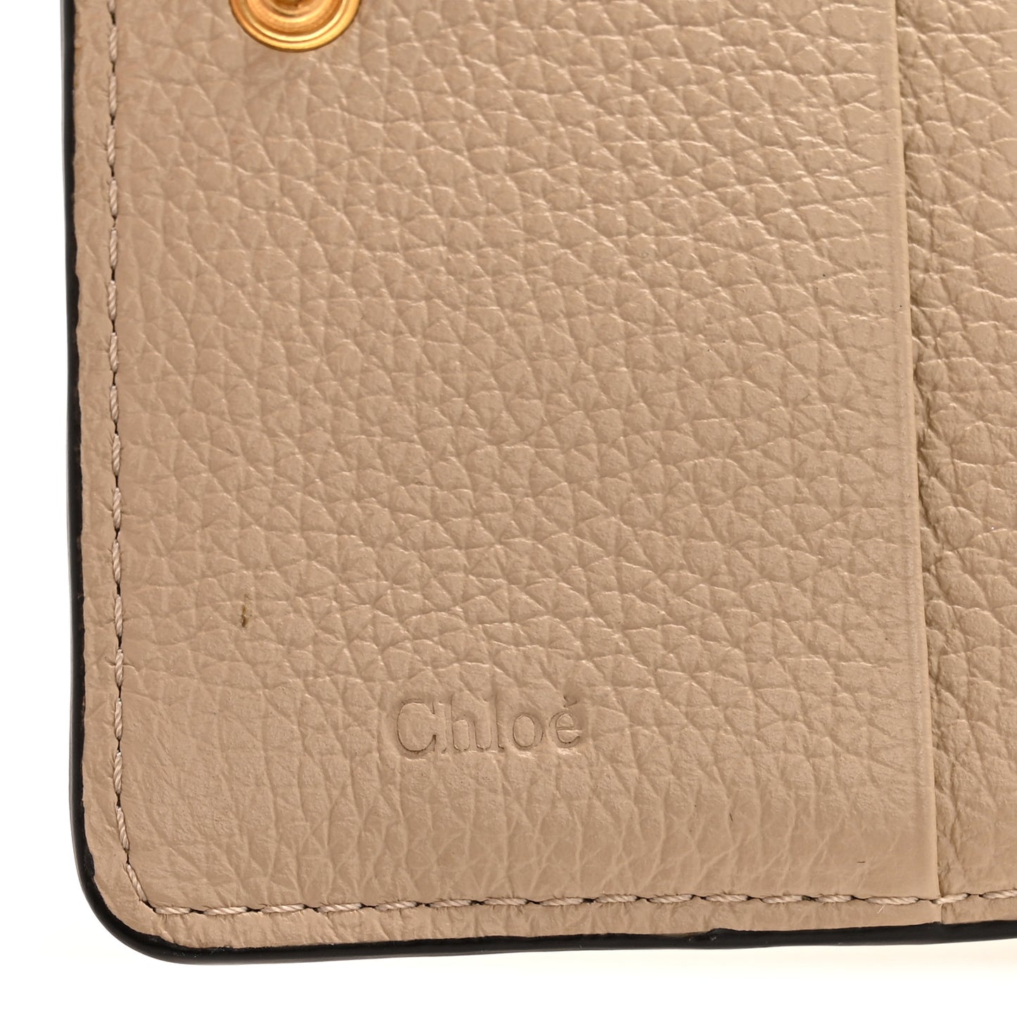 Grained Calfskin Marcie Square Wallet Root Beige